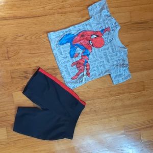 Marvel Spider-Man 4T Tshirt and shorts combo